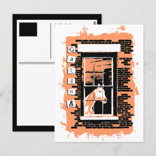 Carte Postale cheval de fenêtre