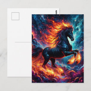 Carte Postale Cheval de feu de la galaxie Nouvel An chinois 2026
