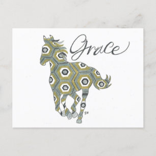 Carte postale Cheval de grâce géométrique par Sher