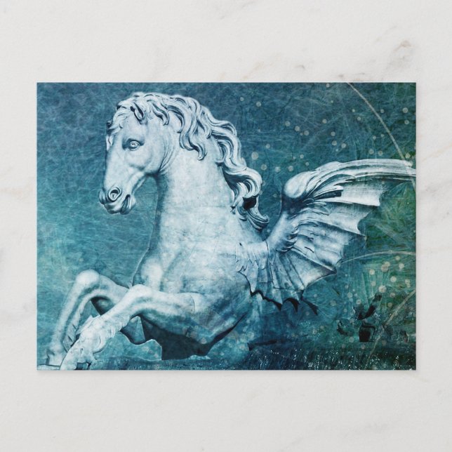 Carte Postale Cheval de la Fontaine de Trevi (Devant)
