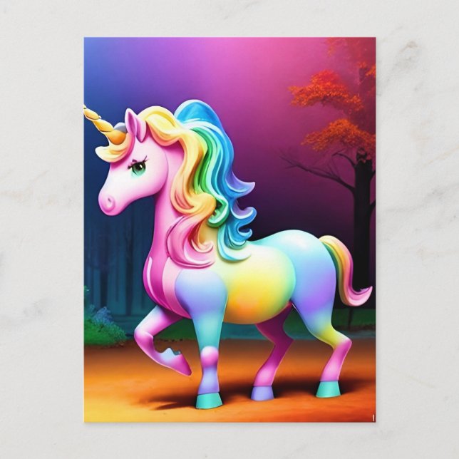 Carte Postale Cheval de licorne blanche-37474 (Devant)