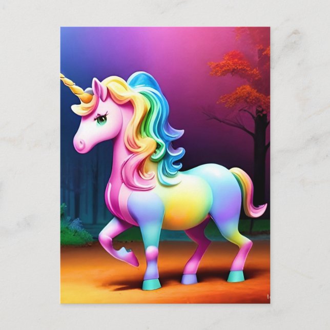Carte Postale Cheval de licorne blanche-37474 (Devant)
