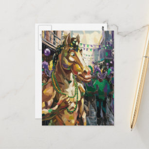 Carte Postale Cheval de Mardi Gras heureux