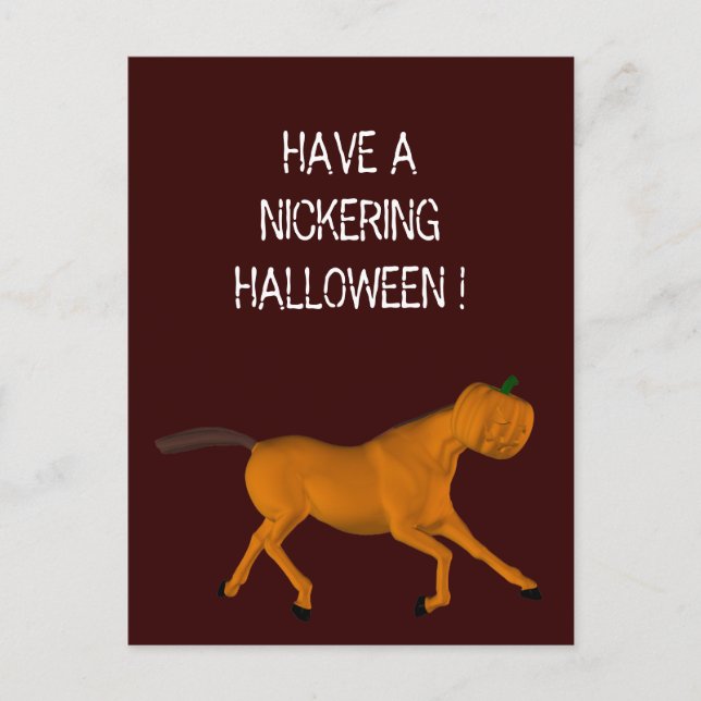 Carte Postale Cheval d'Halloween Galopping (Devant)