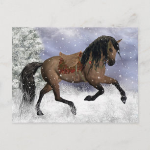 Carte postale Cheval d'hiver Imaginaire Art