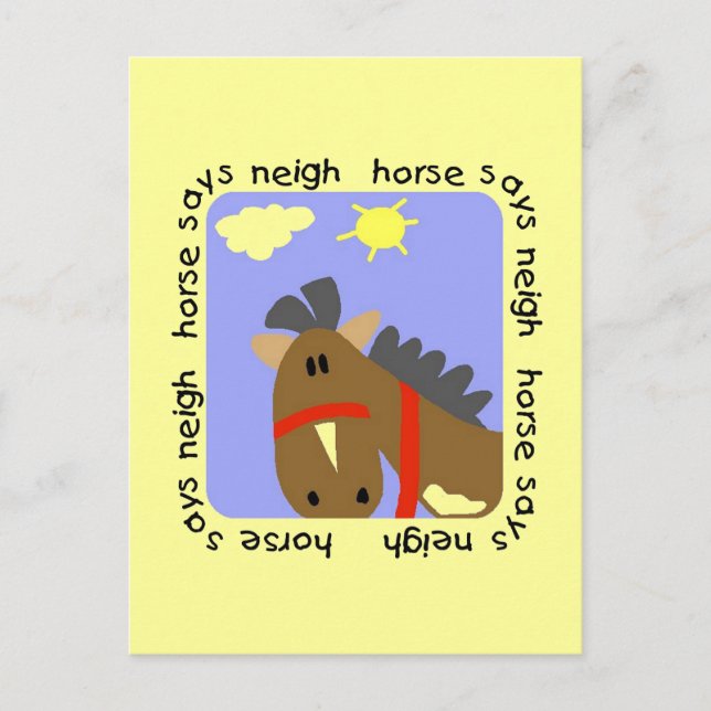 Carte Postale Cheval dit T-shirts et cadeaux (Devant)