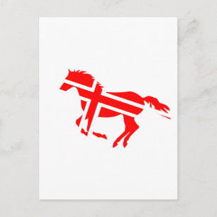 Carte Postale Cheval Drapeau