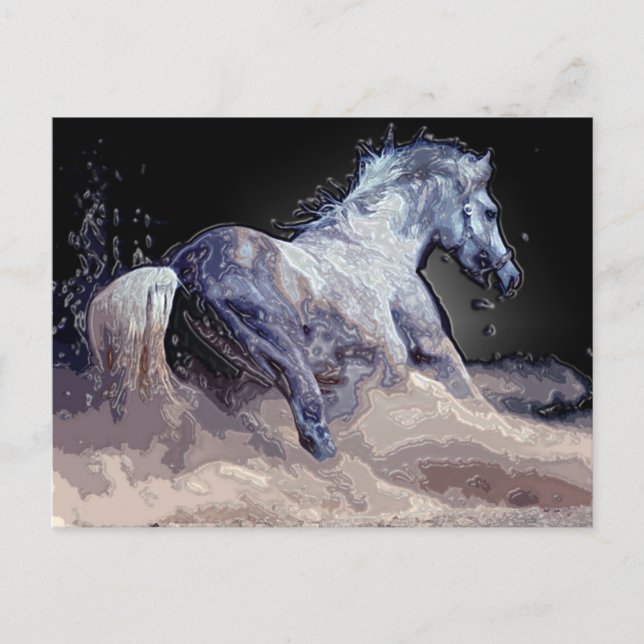 Carte Postale Cheval en action (Devant)