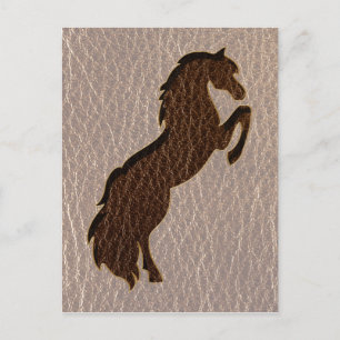 Carte Postale Cheval en cuir 2 souple