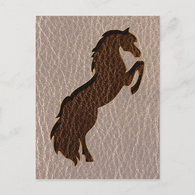 Carte Postale Cheval en cuir 2 souple (Devant)