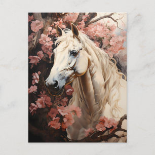 Carte Postale Cheval en fleurs
