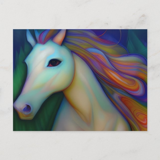 Carte Postale Cheval en verre tendu (Devant)