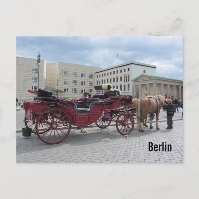 Carte Postale Cheval et buggy de Berlin (Devant)