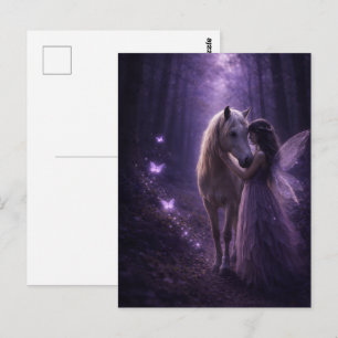 Carte Postale Cheval et Fille Magiques