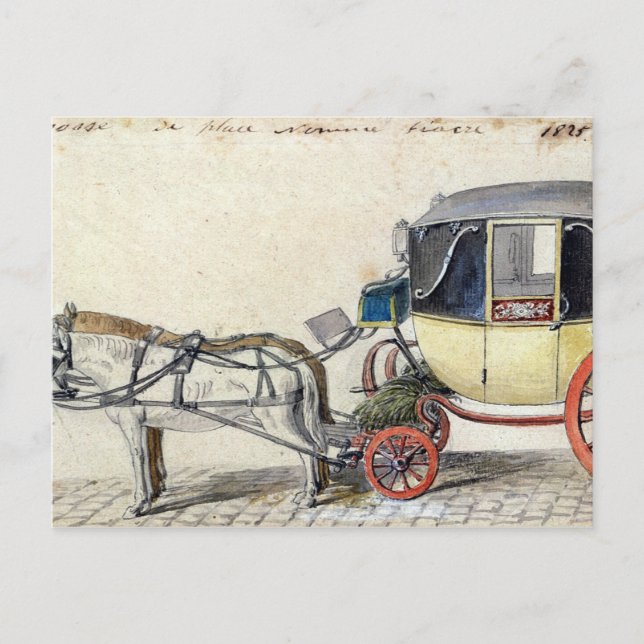 Carte Postale Cheval et transport, 1825 (Devant)