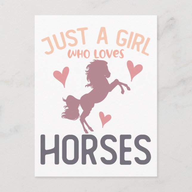 Carte Postale Cheval fille juste une fille qui aime les chevaux  (Devant)
