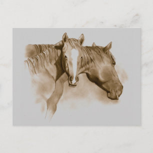 CARTE POSTALE CHEVAL, FOL : SEPIA : ART PÉNITENTIAIRE