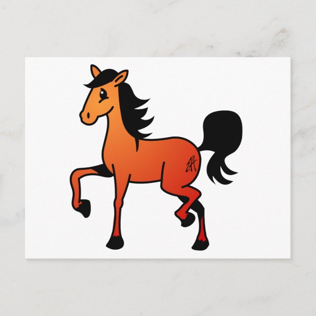 Carte Postale Cheval heureux (Devant)