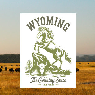 Carte Postale Cheval Indompté de l'Égalité de l'État du Wyoming