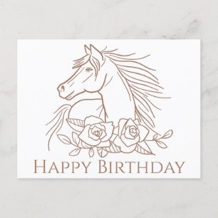 Carte Postale Cheval Joyeux Anniversaire Pony Chevaux équestres