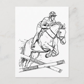 Carte Postale Cheval Jumping