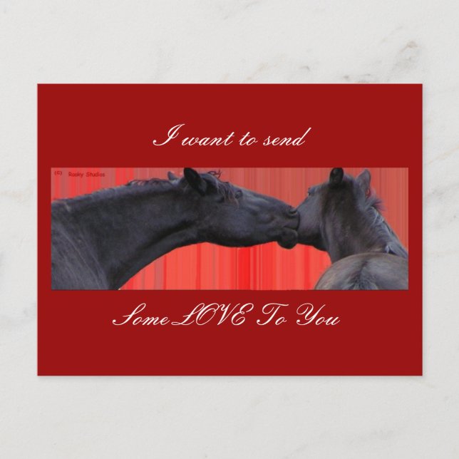Carte postale Cheval & Love personnalisable (Devant)