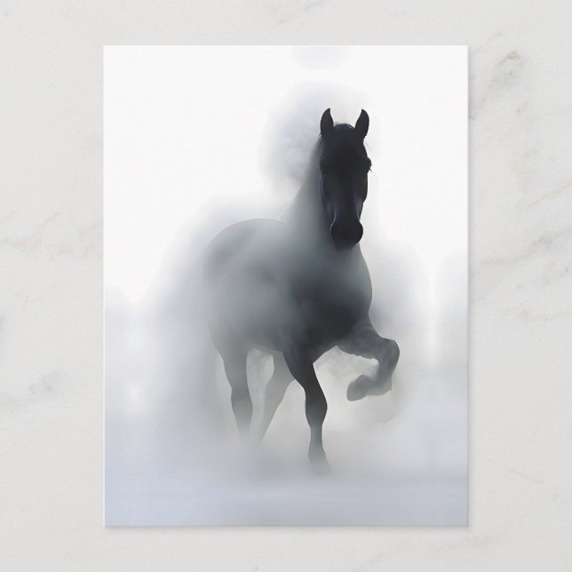 Carte Postale Cheval majestueux dans le brouillard – Abstrait mi (Devant)