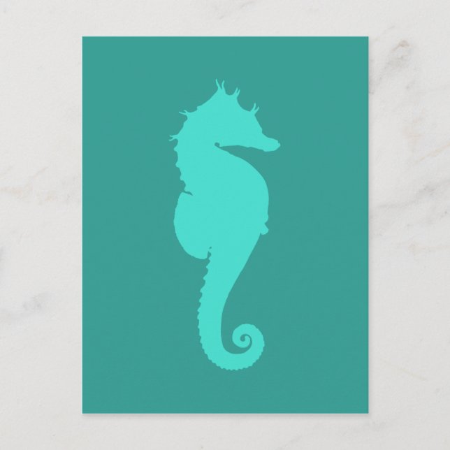 Carte Postale Cheval Marin Turquoise (Devant)
