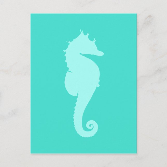 Carte Postale Cheval Marin Turquoise 2 (Devant)