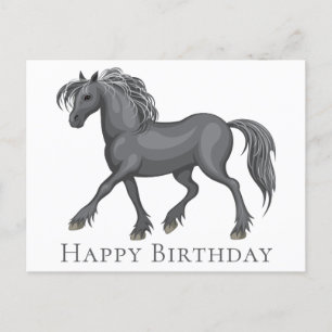 Carte Postale Cheval mignon Joyeux Anniversaire Pony Chevaux équ