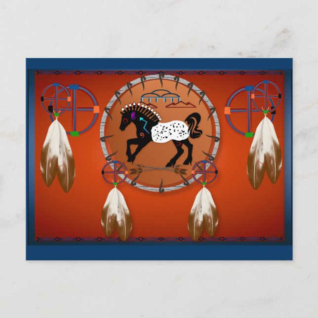 Carte postale Cheval n Flèches (Devant)