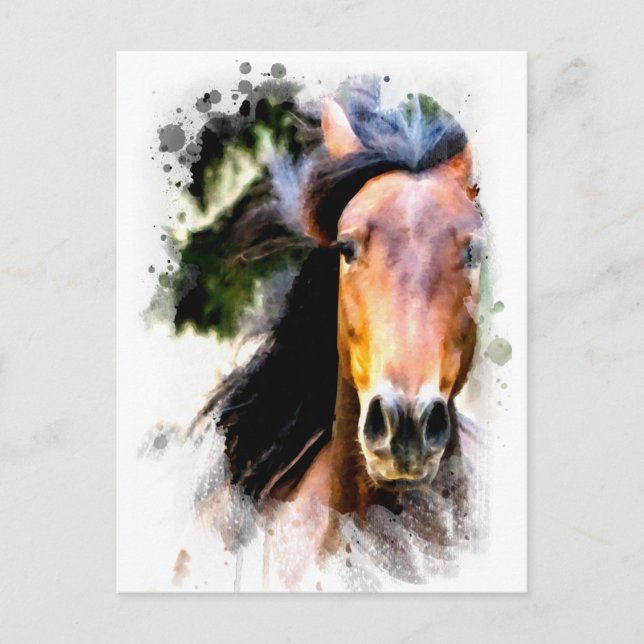 Carte Postale *~ Cheval Peinture Artistique Equine AR22 Artsy (Devant)