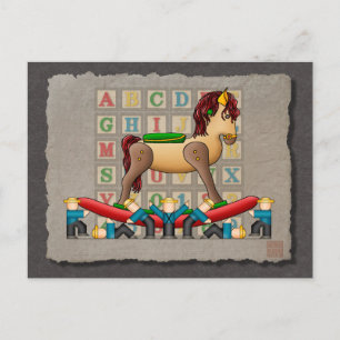 Carte Postale Cheval Rocking Amish