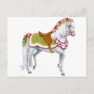 Carte postale Cheval Rose
