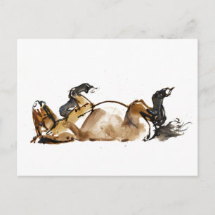 Carte Postale Cheval roulant