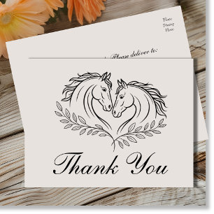 Carte Postale Cheval Rustique Pays Mariage Ouest Merci