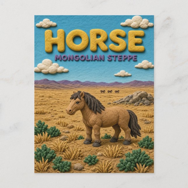 Carte Postale Cheval Steppe Mongol KlayKoo Moderne (Devant)