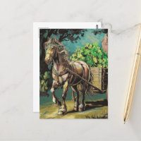 Cheval tirant un panier plein de Shamrocks