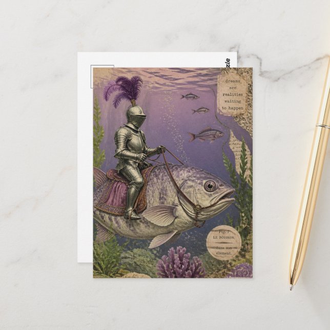 Carte Postale Chevalier de l'océan Fantastique (Devant/Arrière en situation)