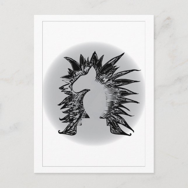 Carte Postale Chevalier d'échecs EBT illustration d'art moderne  (Devant)