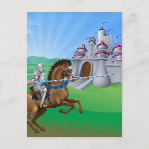 Carte Postale Chevalier et château