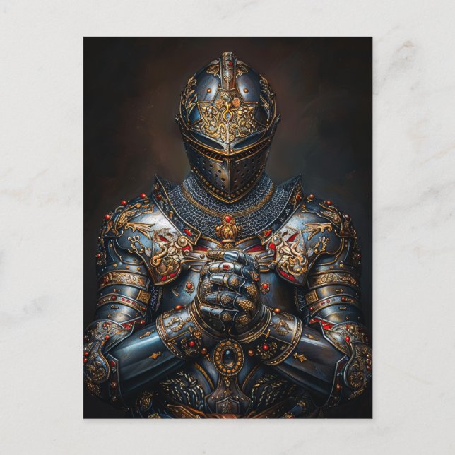 Carte Postale Chevalier médiéval (Devant)