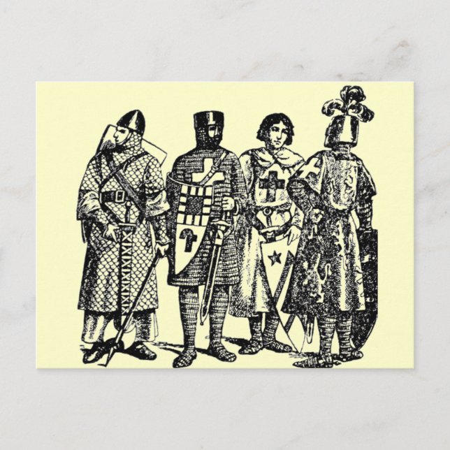 Carte Postale Chevalier médiéval (Devant)