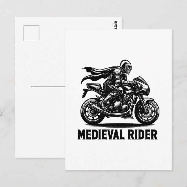 Carte Postale chevalier médiéval (Devant / Derrière)