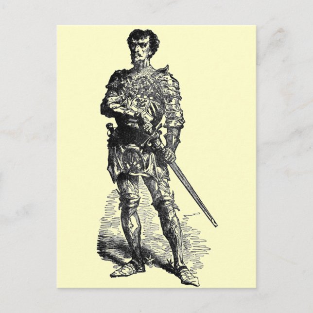 Carte Postale Chevalier médiéval (Devant)
