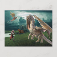 Chevalier Médiéval Dragon de Bronze Bataille Fanta