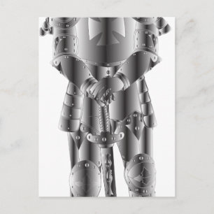 Carte Postale Chevalier métallique