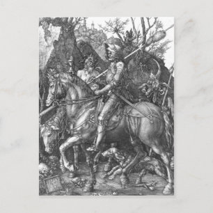 Carte Postale Chevalier, Mort et le Diable, 1513 (gravure)
