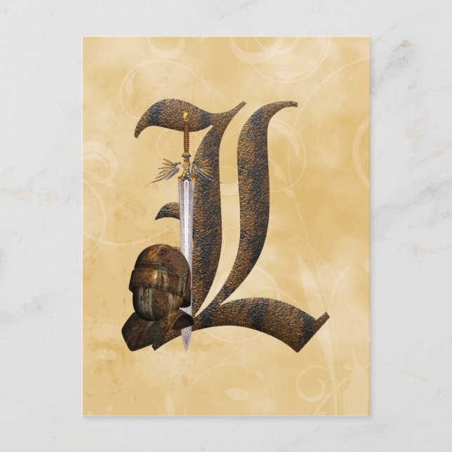 Carte Postale Chevalier rouillé L initial (Devant)