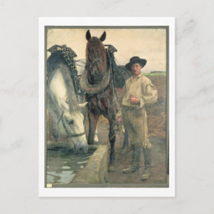 Carte Postale Chevaux à l'abreuvoir, 1884 (huile sur toile)
